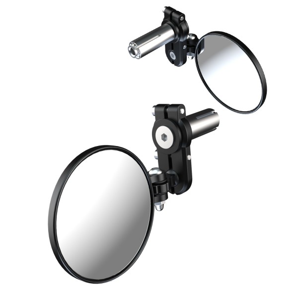 Oxford Oxford Fold-Away Bar End Mirrors - Black Set
